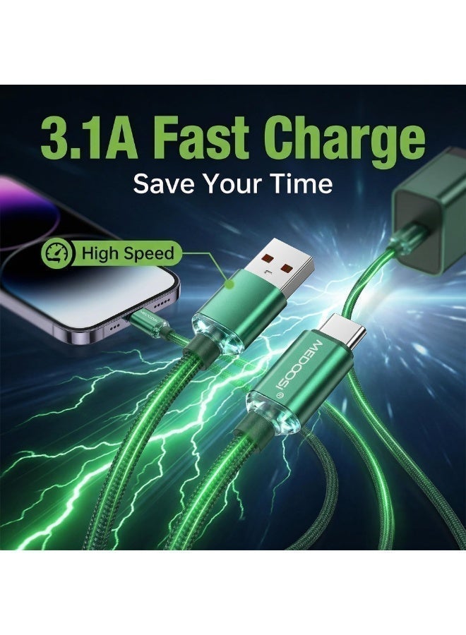 MEDOOSI 3.1A Fast Charging Cable 1M - Nylon Braided USB Cable, Durable & Fast Sync Data Cord for Android Smartphones, Tablets, Power Banks - Image 3